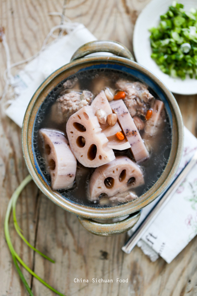 Lotus Root Soup China Sichuan Food