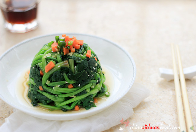 Sesame Ginger Dressing Spinach|ChinaSichuanFood