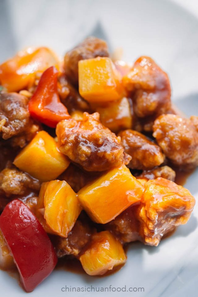 Sweet and Sour Pork with PineappleGulaorou China Sichuan Food