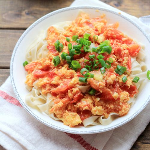 Tomato Noodles with Fried Egg China Sichuan Food