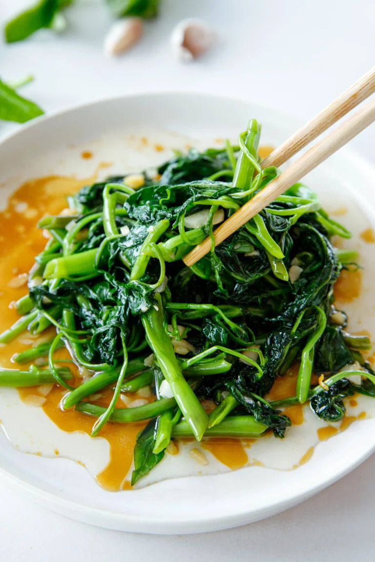 water spinach stir fry with garlic