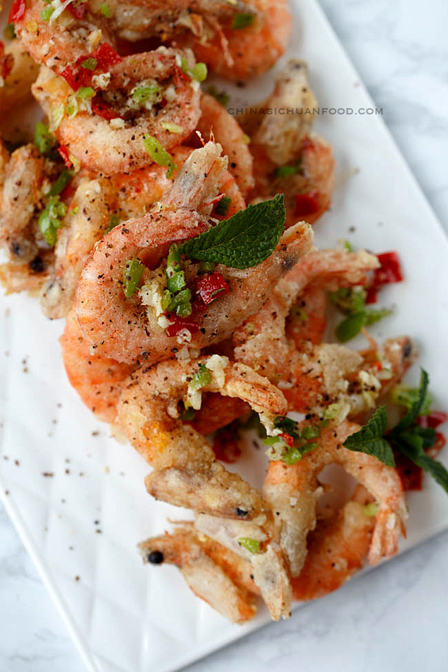 salt and pepper shrimp|chinasichuanfood.com