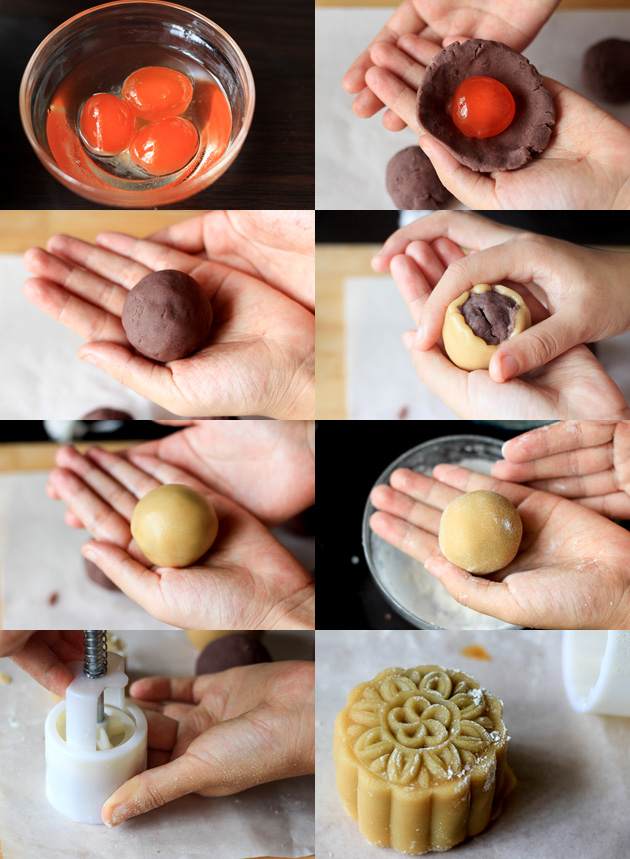 Chinese traditional mooncake step--asseme the mooncake