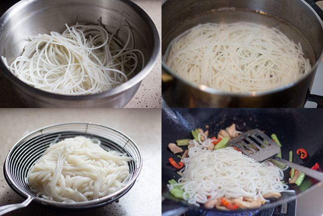 chicken rice noodles steps