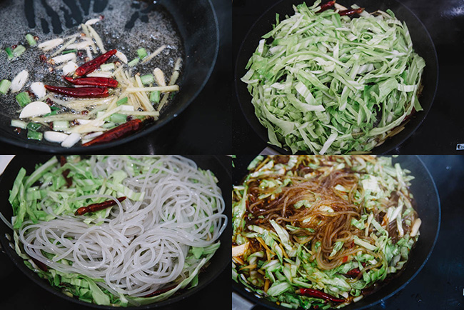 sweet potato noodle with cabbage|chinasichuanfood.com