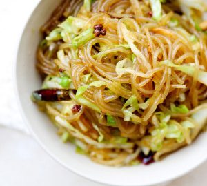 Glass Noodles Stir Fry with Shredded Cabbage | China Sichuan Food