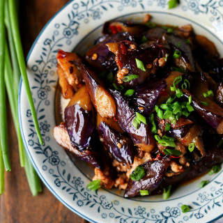 Chinese eggplants with ground pork