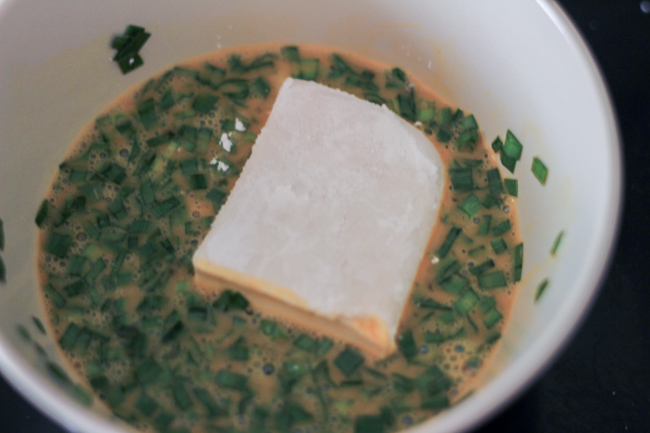 pan-fired tofu with chives