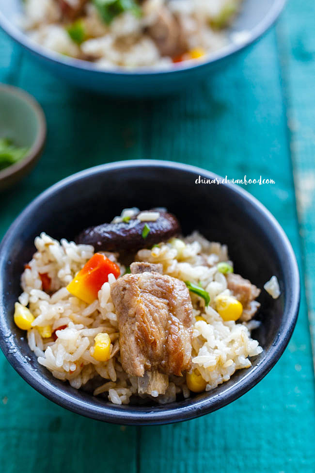 One pot rice with ribs and corns