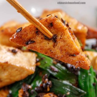 pan-fried tofu with fermented black beans|chinasichuanfood.com