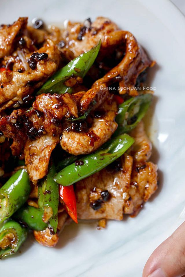Pork Stir Fry with Black Bean Sauce China Sichuan Food