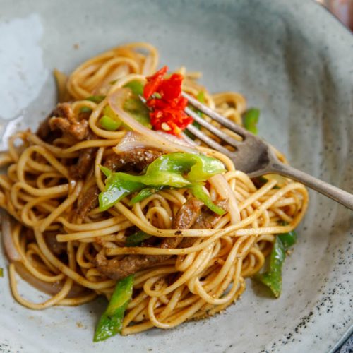 Black Pepper Beef Noodles China Sichuan Food