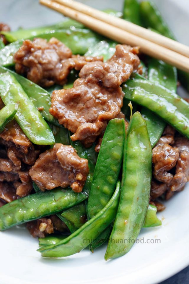 Beef with Snow Pea Stir Fry China Sichuan Food