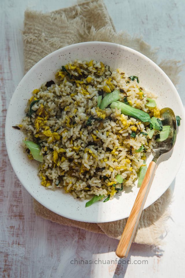 Olive Vegetable Fried Rice China Sichuan Food