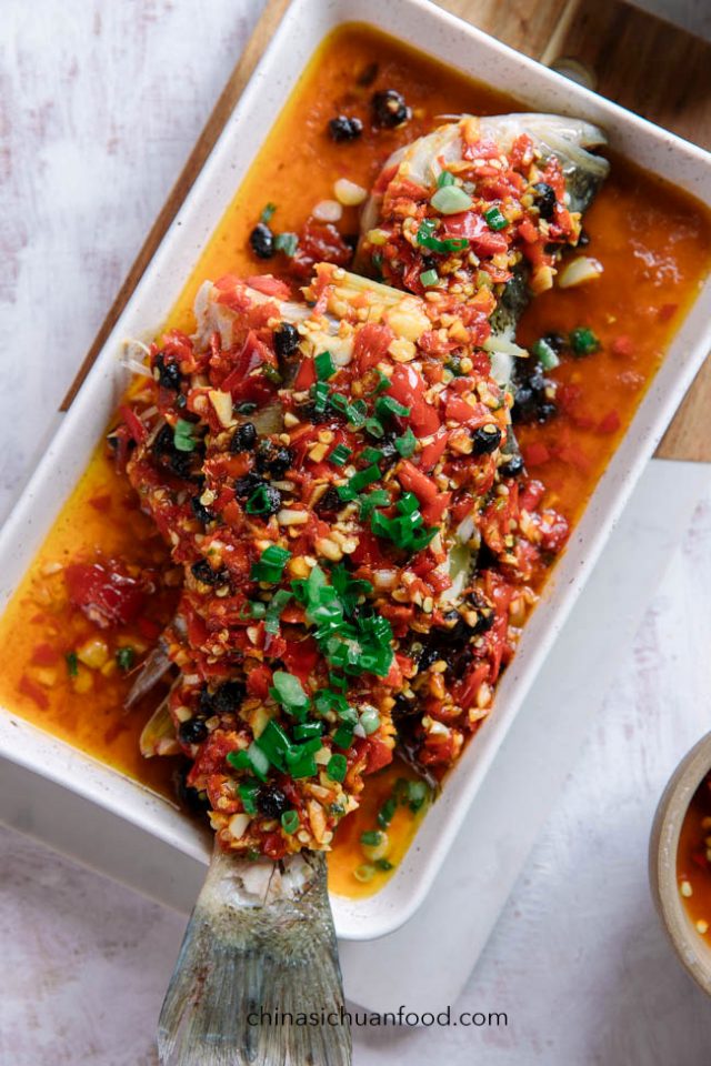 Steamed Fish with Chili Sauce China Sichuan Food