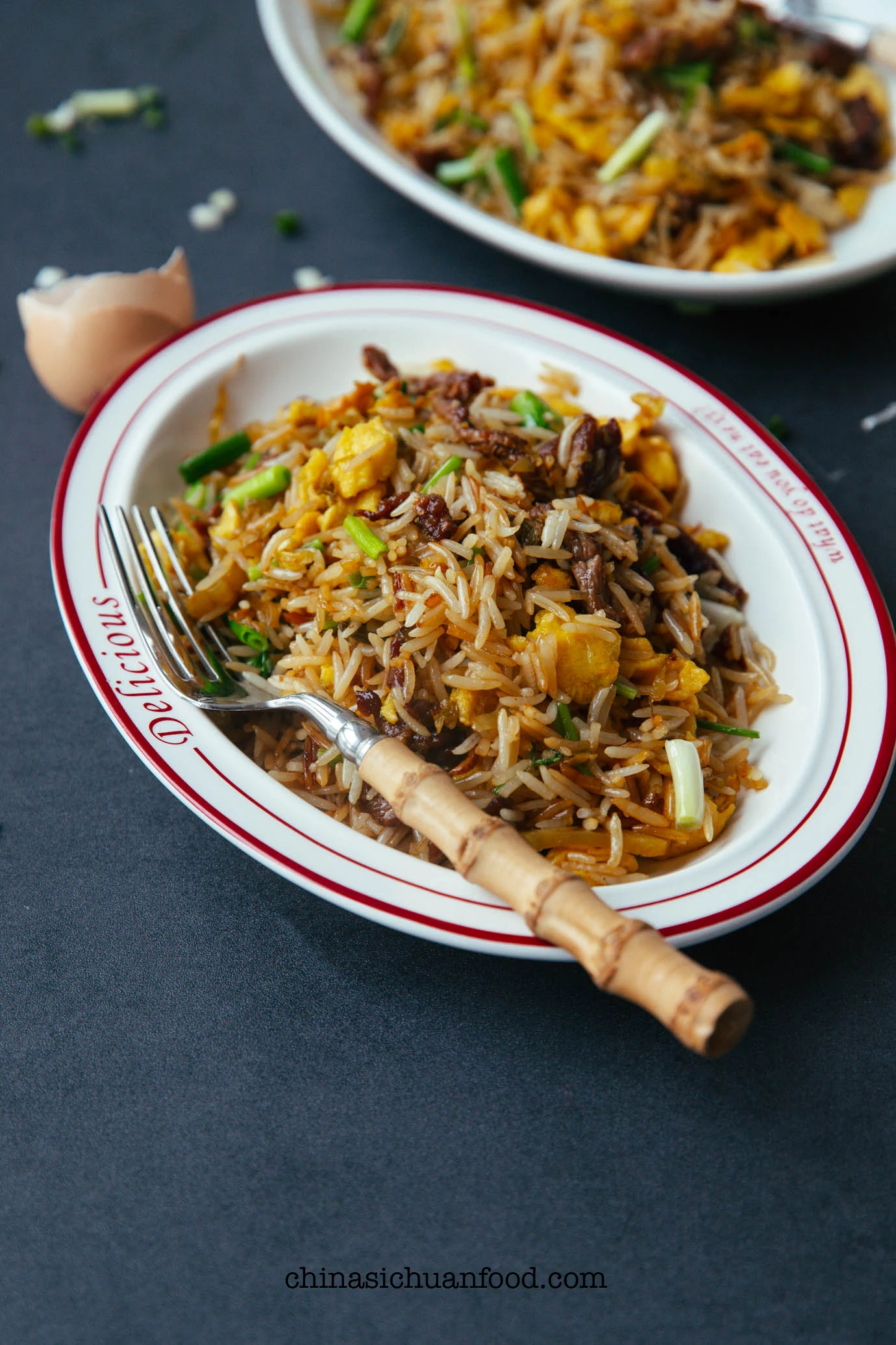 beef and mustard green fried rice | chinasichuanfood.com