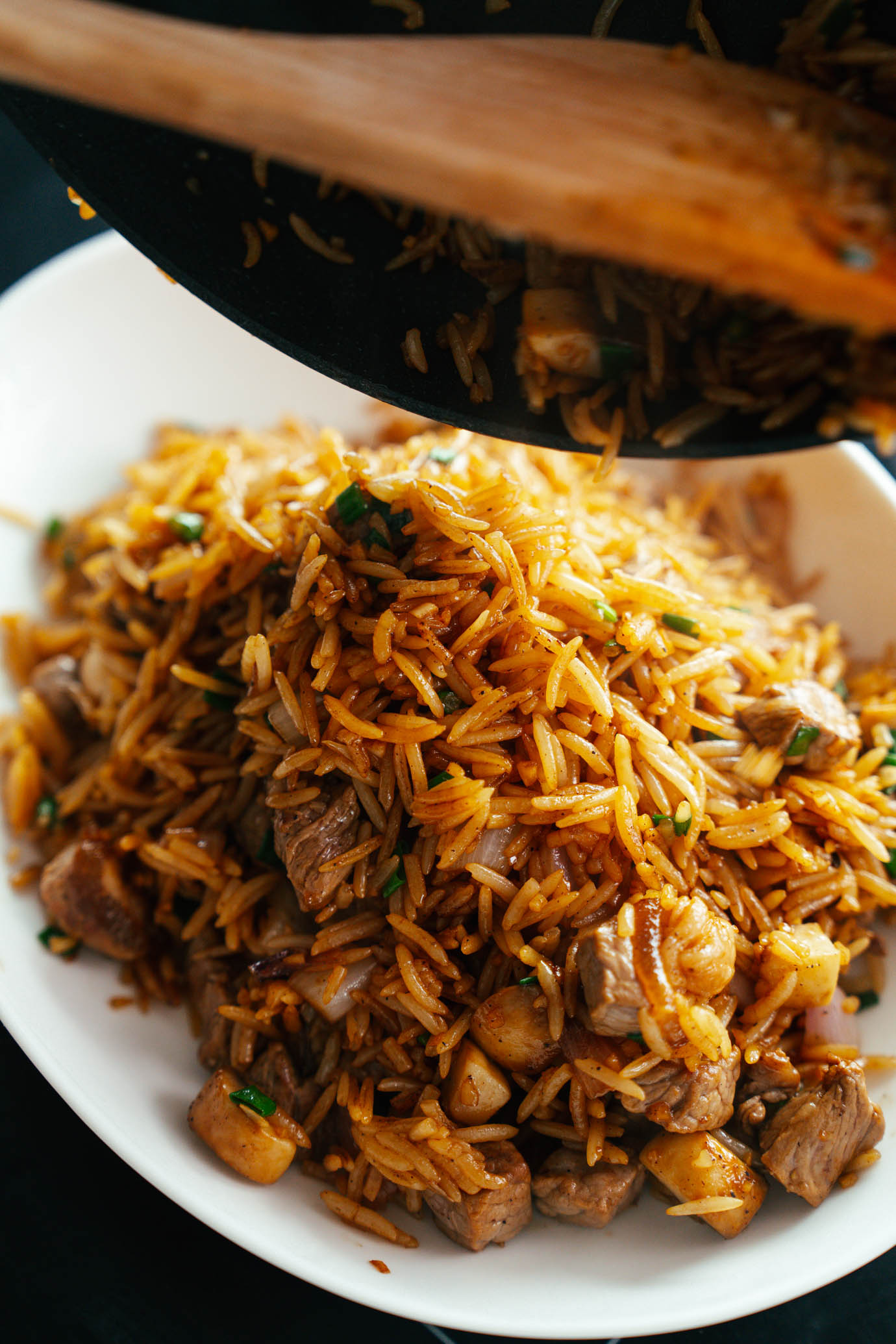 Beef and Mushrooms Fried Rice