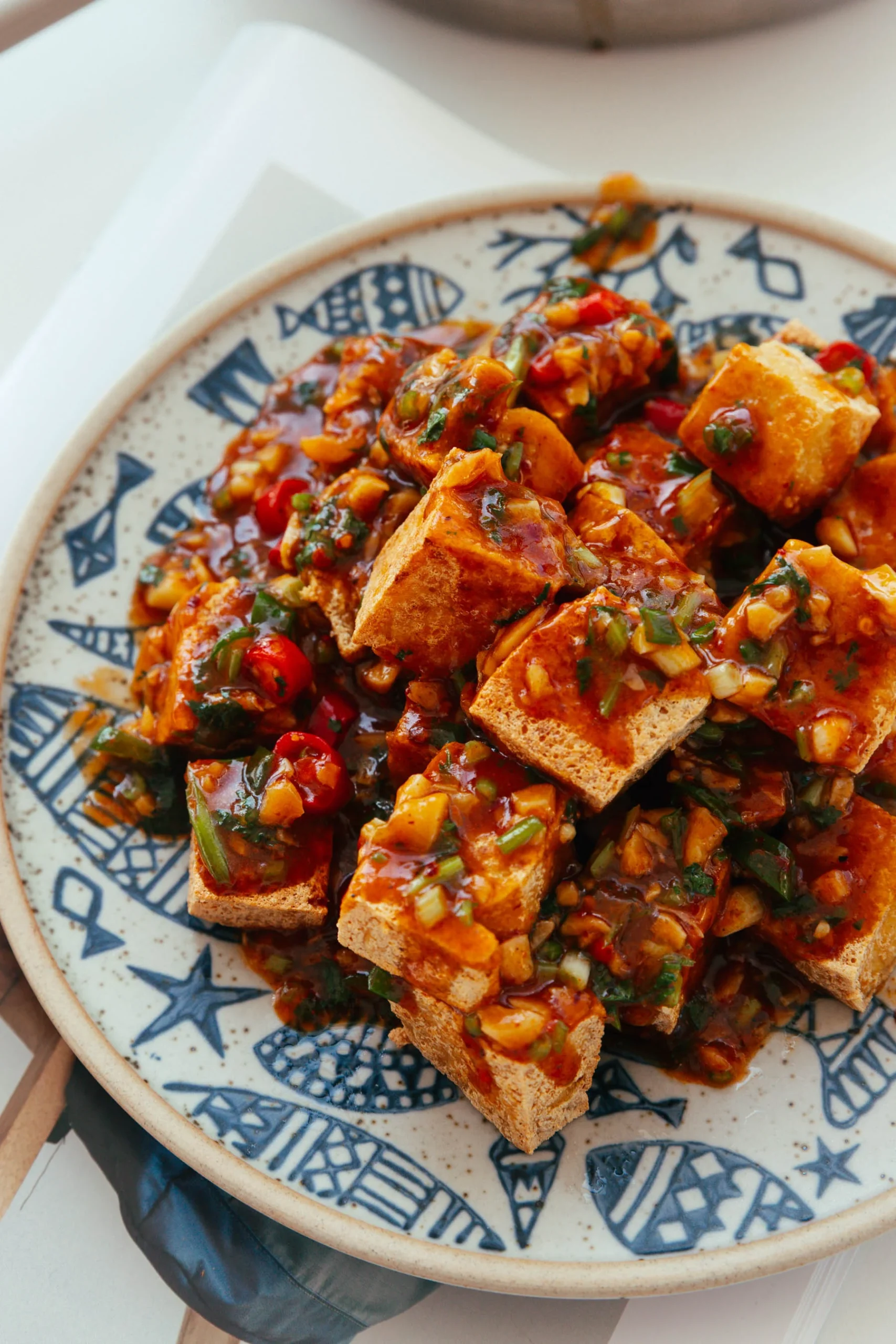Crispy Tofu with Garlic Sauce