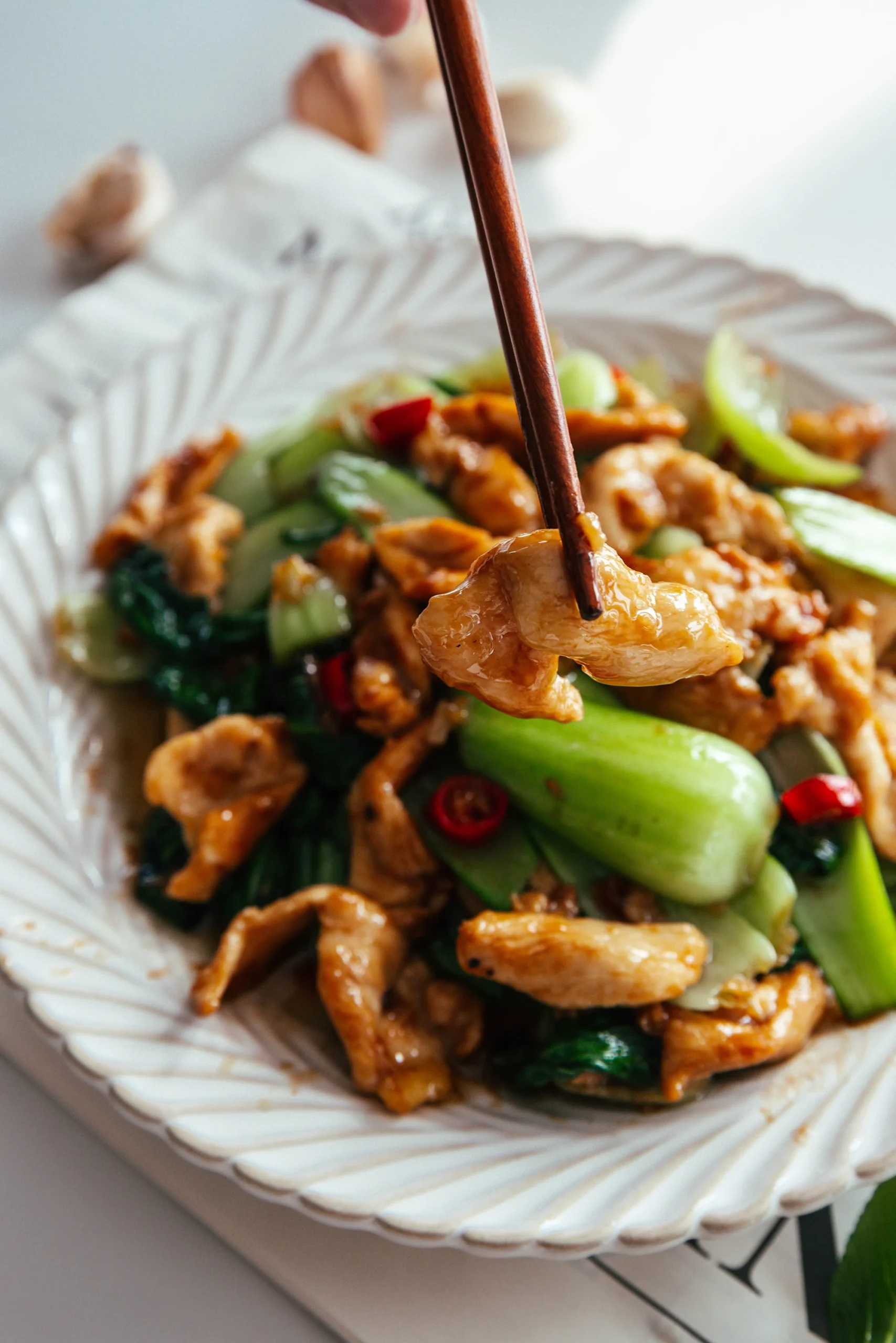 bok choy and chicken stir fry
