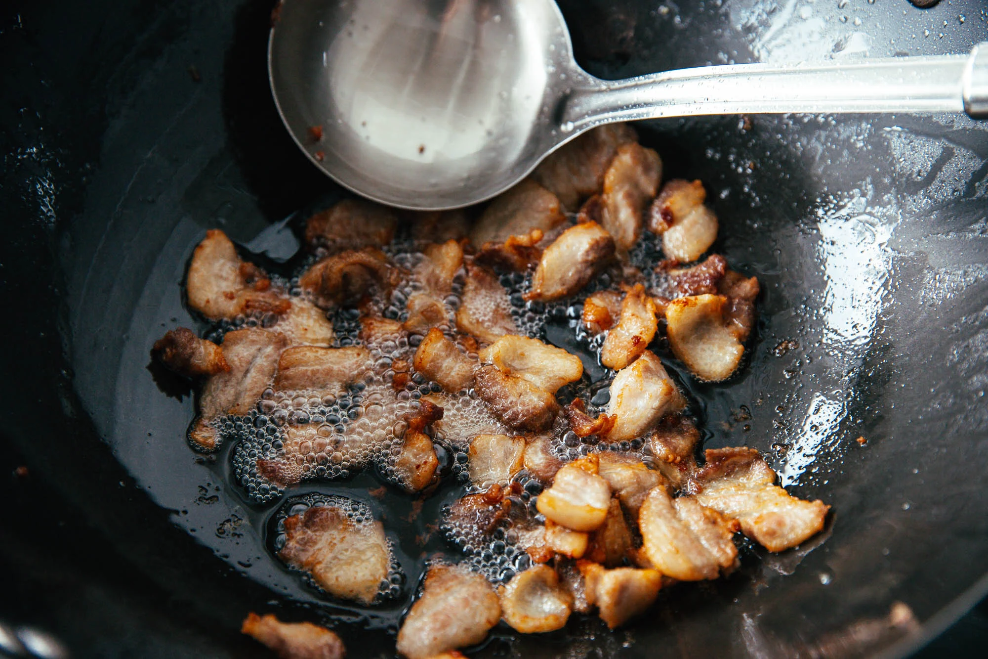 scallion and pork belly stir fry | chinasichuanfood.com