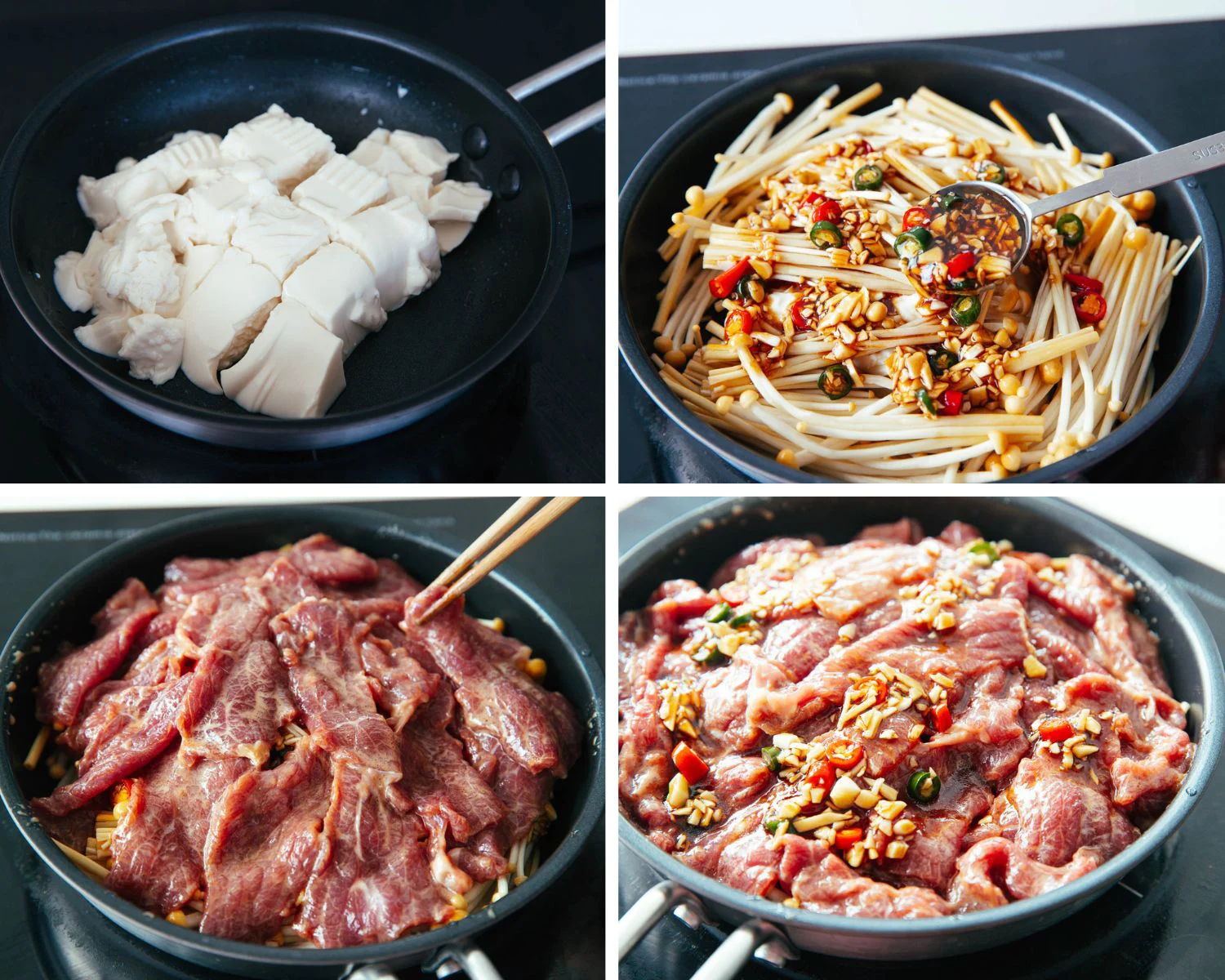 tofu and beef one pot steps