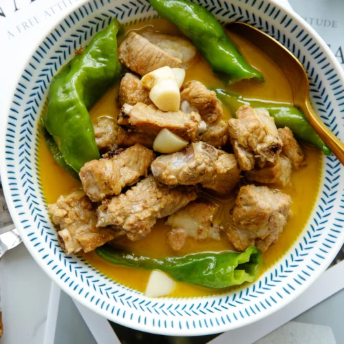 simmered ribs with peppers| chinasichuanfood.com