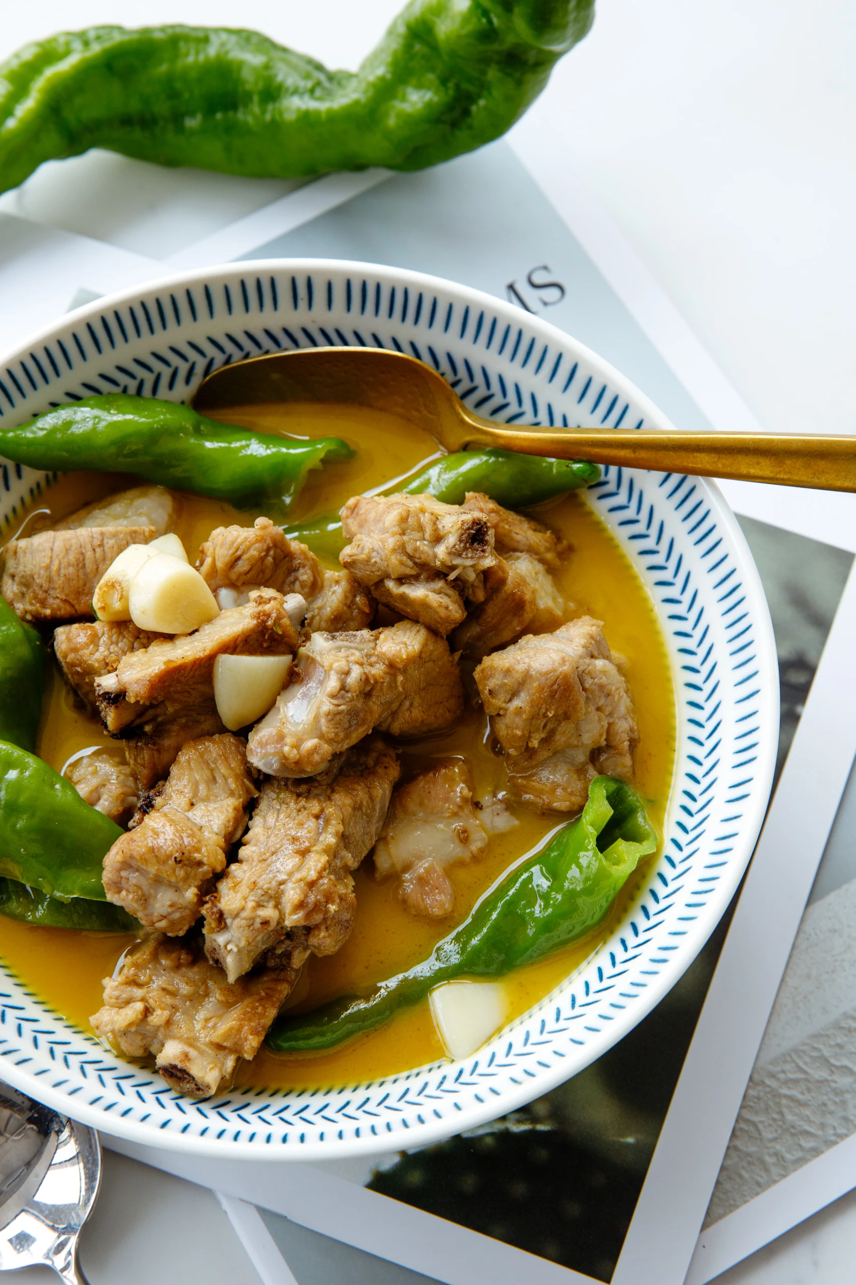 simmered ribs with peppers| chinasichuanfood.com