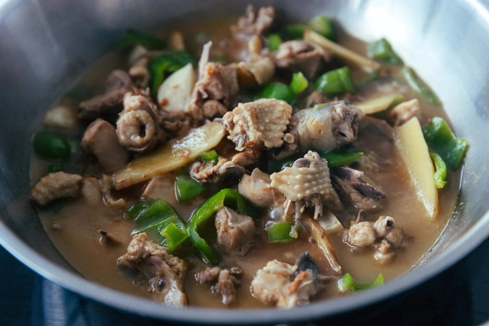 simmered chicken with peppers