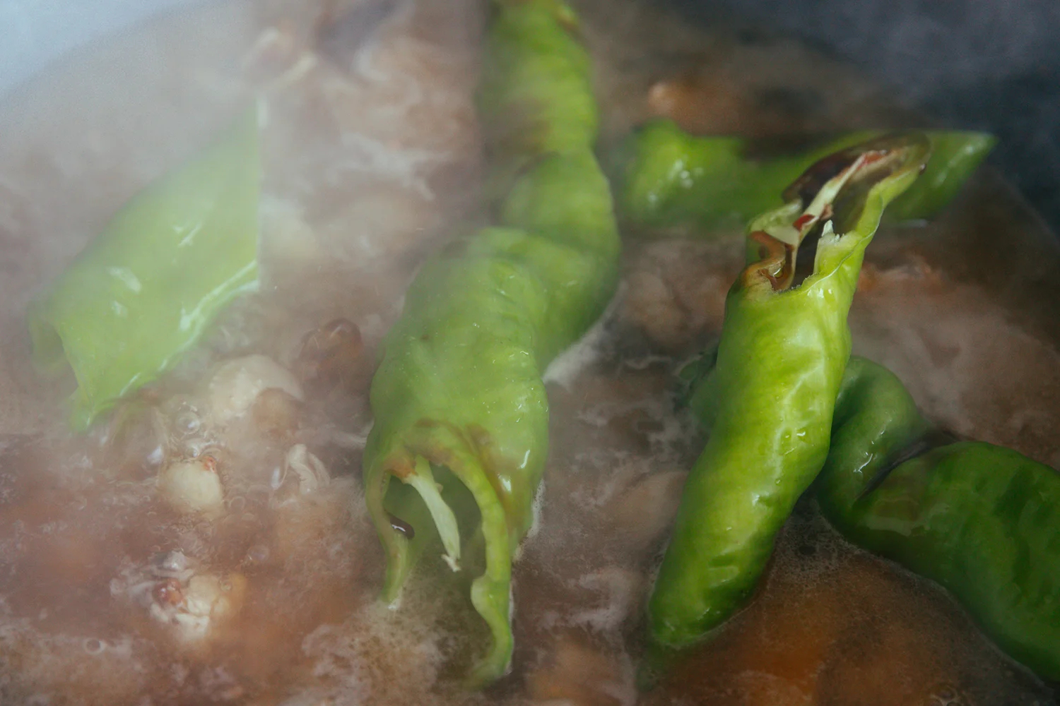 simmered chicken with peppers