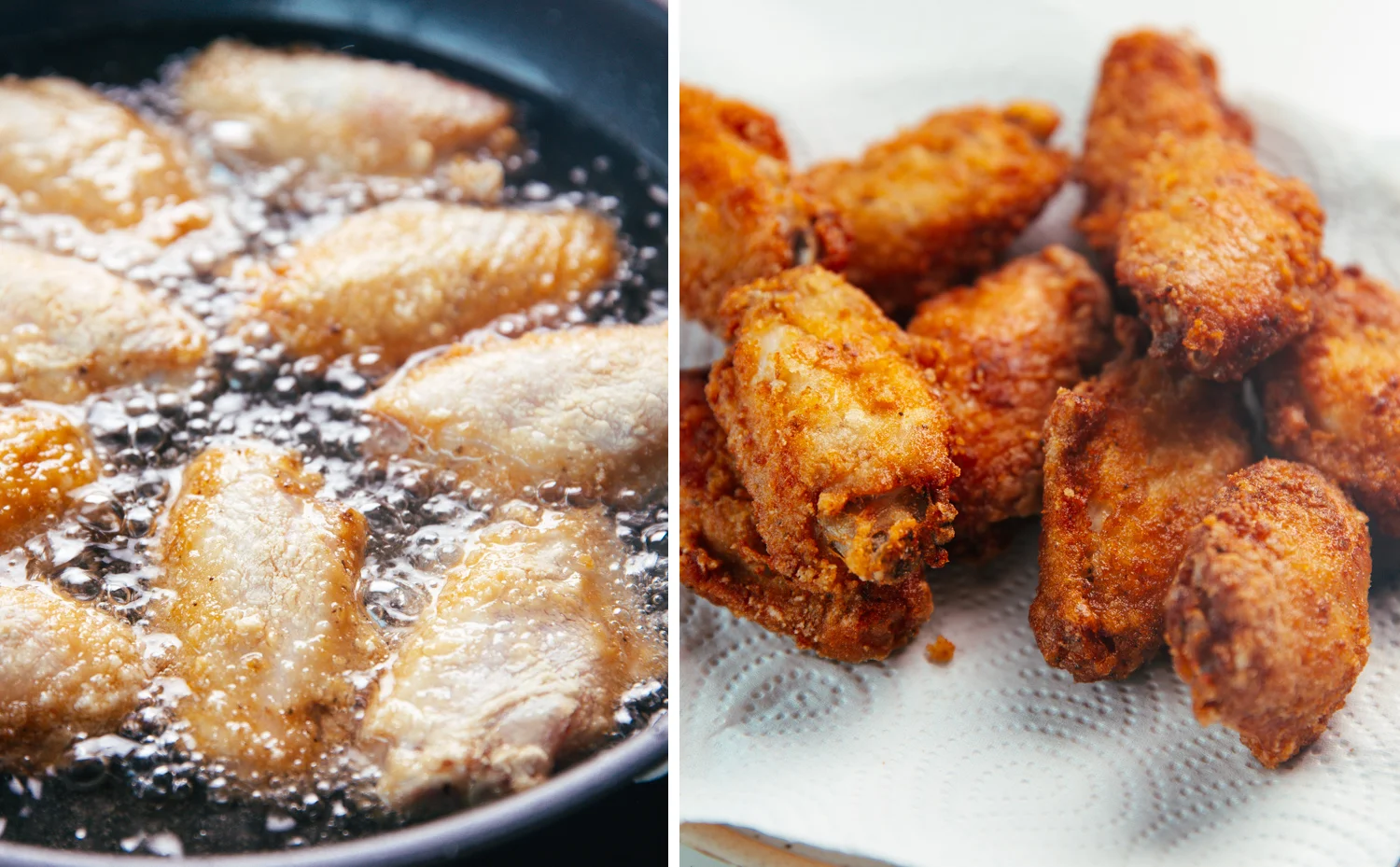 fry the wings to crispy