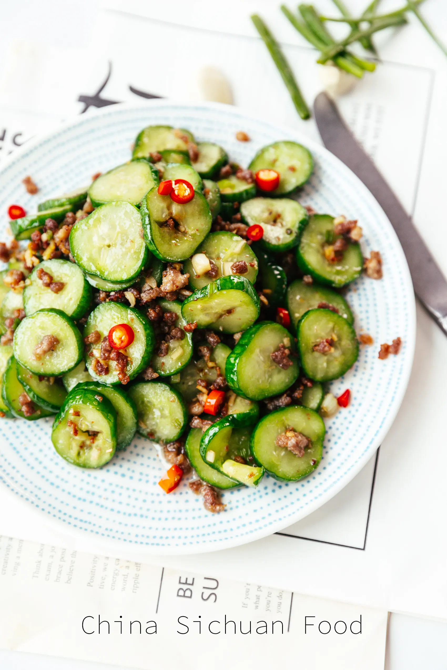 crispy cucumber and minced pork stir fry-