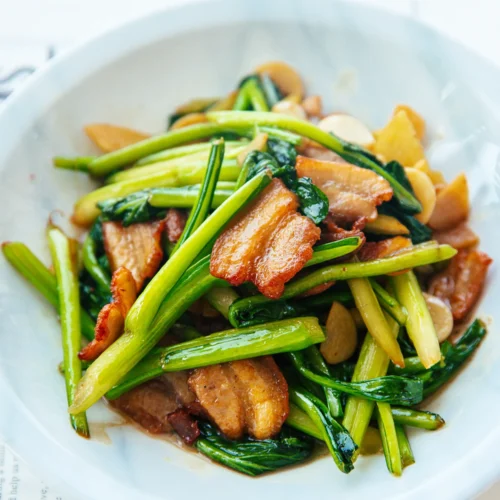 pork belly and Yu Choy Stir Fry